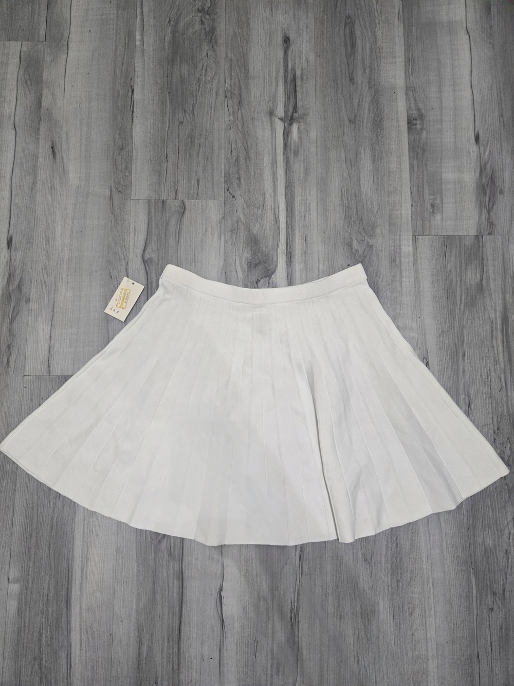 a new day White Pleated Mini Circle Skirt